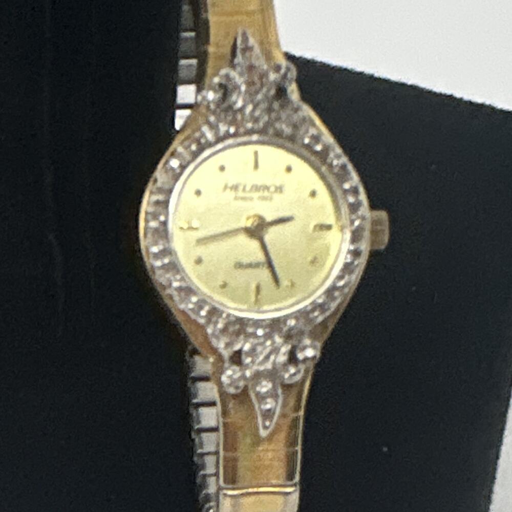 Helbros Vintage Women's Quartz Analog Dress Watch Gold/Silver Tone Bracelet